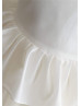 Ivory Cotton Champagne Tulle Peplum Flower Girl Dress